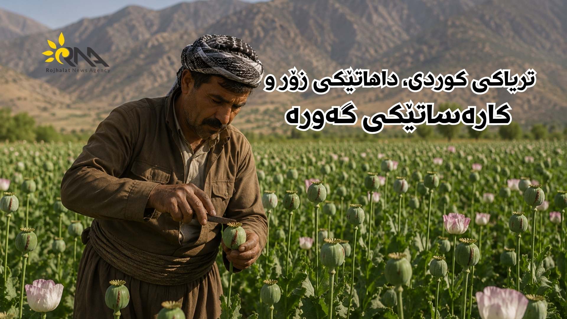 لەرۆژهەڵاتی کوردستان، هەزاران هەکتار زەوی کراوەتە گوڵی خەشخاش